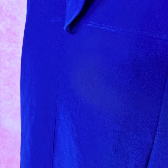 220. Anthropologie VA ET VIEN Silk Royal Blue Ruffle Halter Dress Size 4 - Picture 7 of 8